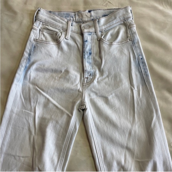 MOTHER- The Tripper Straight Leg White Acid Wash Marshmallow For Breakfast 24 - Picture 4 of 11